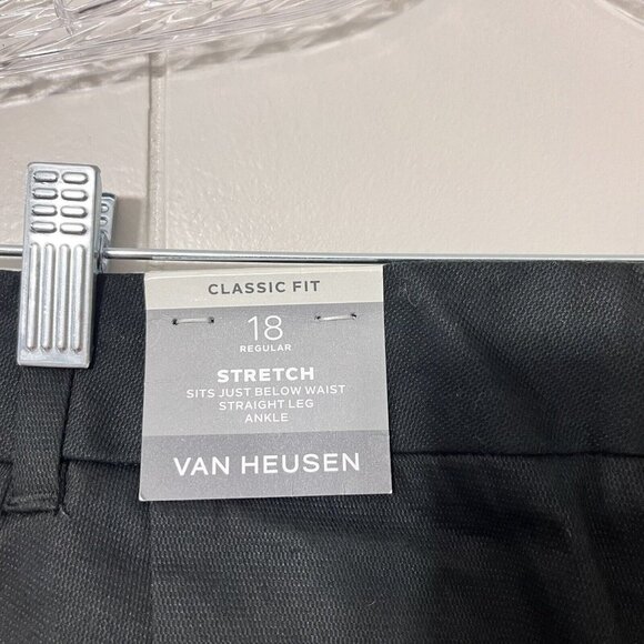 Van Heusen Women’s Black Classic Fit Straight Leg Stretch Ankle Pants Size 18NWT - Picture 7 of 11